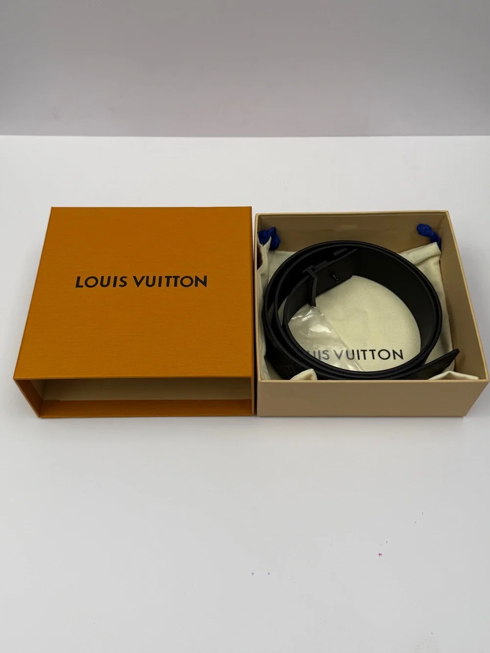 Louis Vuitton Black Monogram LV Buckle Men's Belt